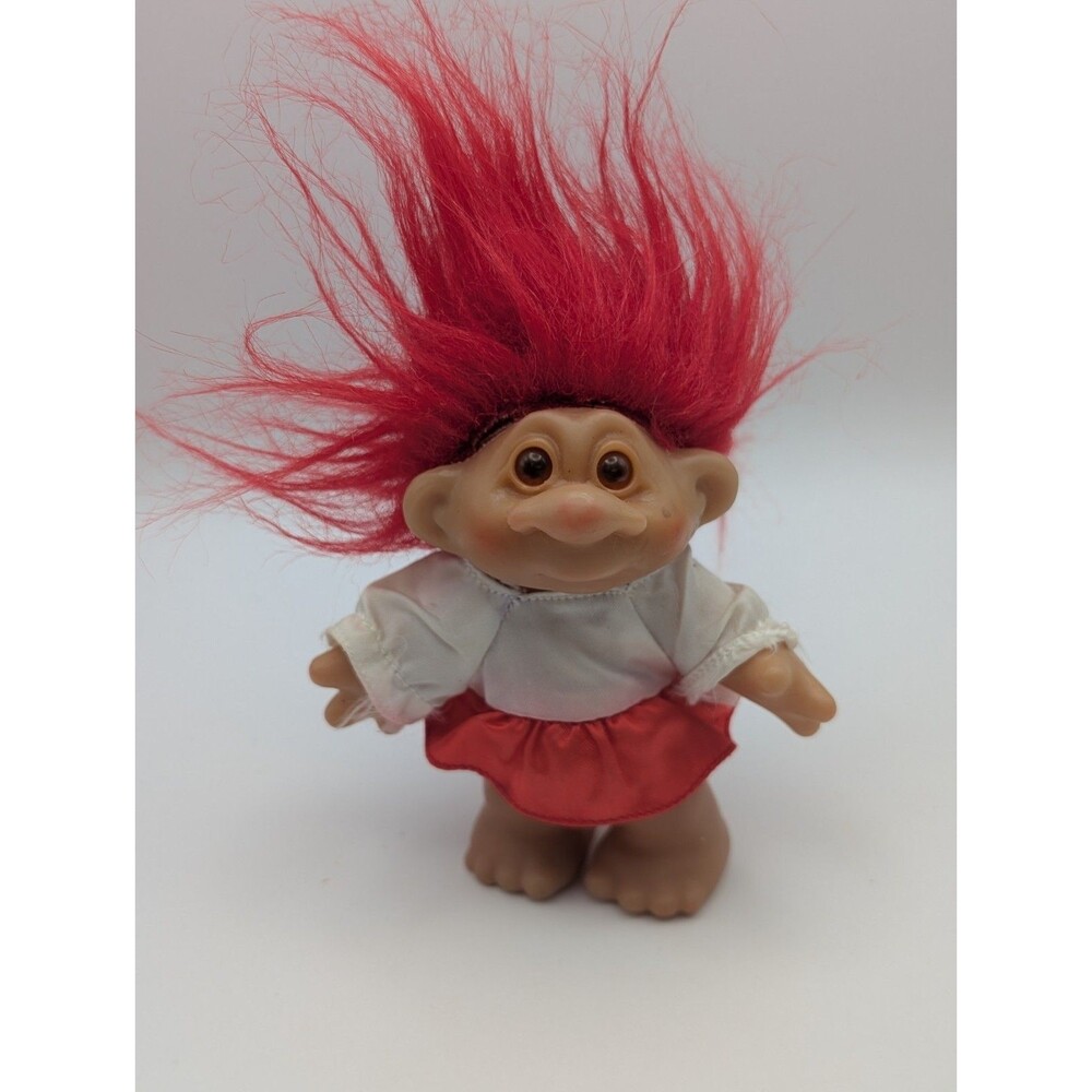Vintage Thomas Dam Troll Doll 1986 Red Hair 80s Collectible Toy Outfit 5 Inch